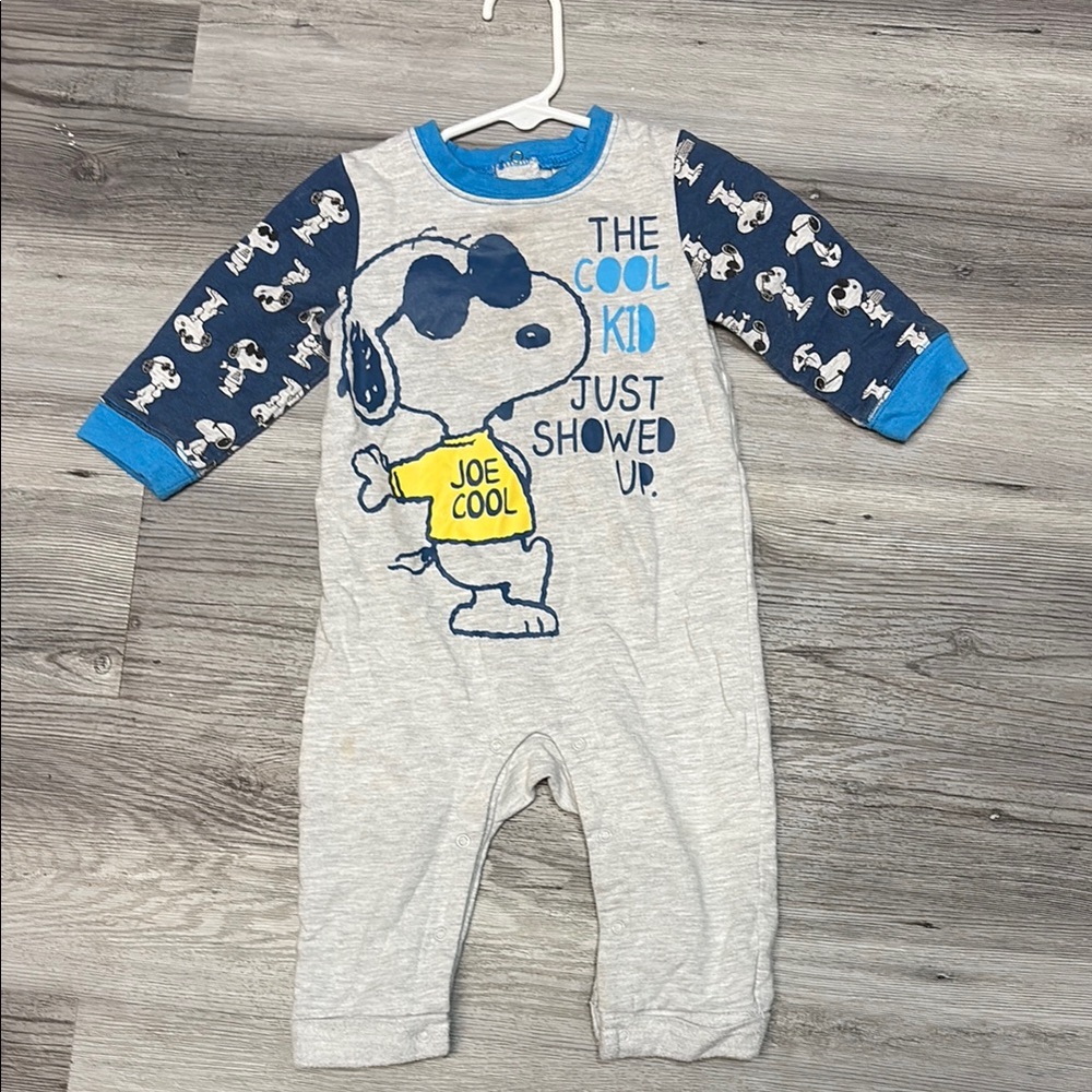 Snoopy Kids One Piece - Gray and Blue 5/$20